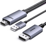 Ugreen HD169 HDMI til DisplayPort-direktionskabel, 4K@60Hz, 2m - Grå