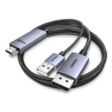 Ugreen HD169 HDMI til DisplayPort-direktionskabel, 4K@60Hz, 2m - Grå