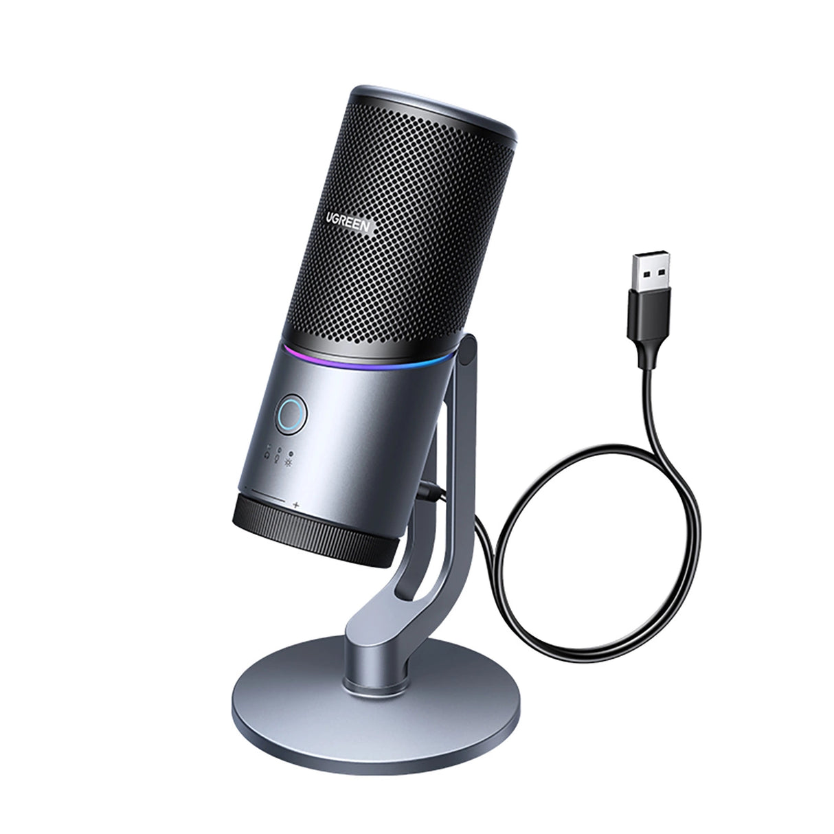 Ugreen CM769 Desktop Mikrofon med USB-A, RGB LED - Silver
