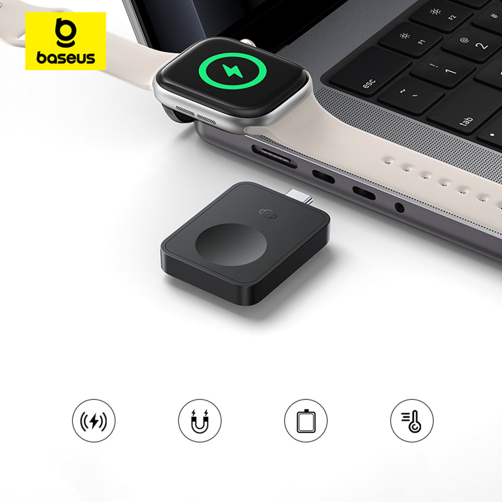 Baseus MagPro 2.5W Magnetic Inductive Charger for Apple Watch - Black
