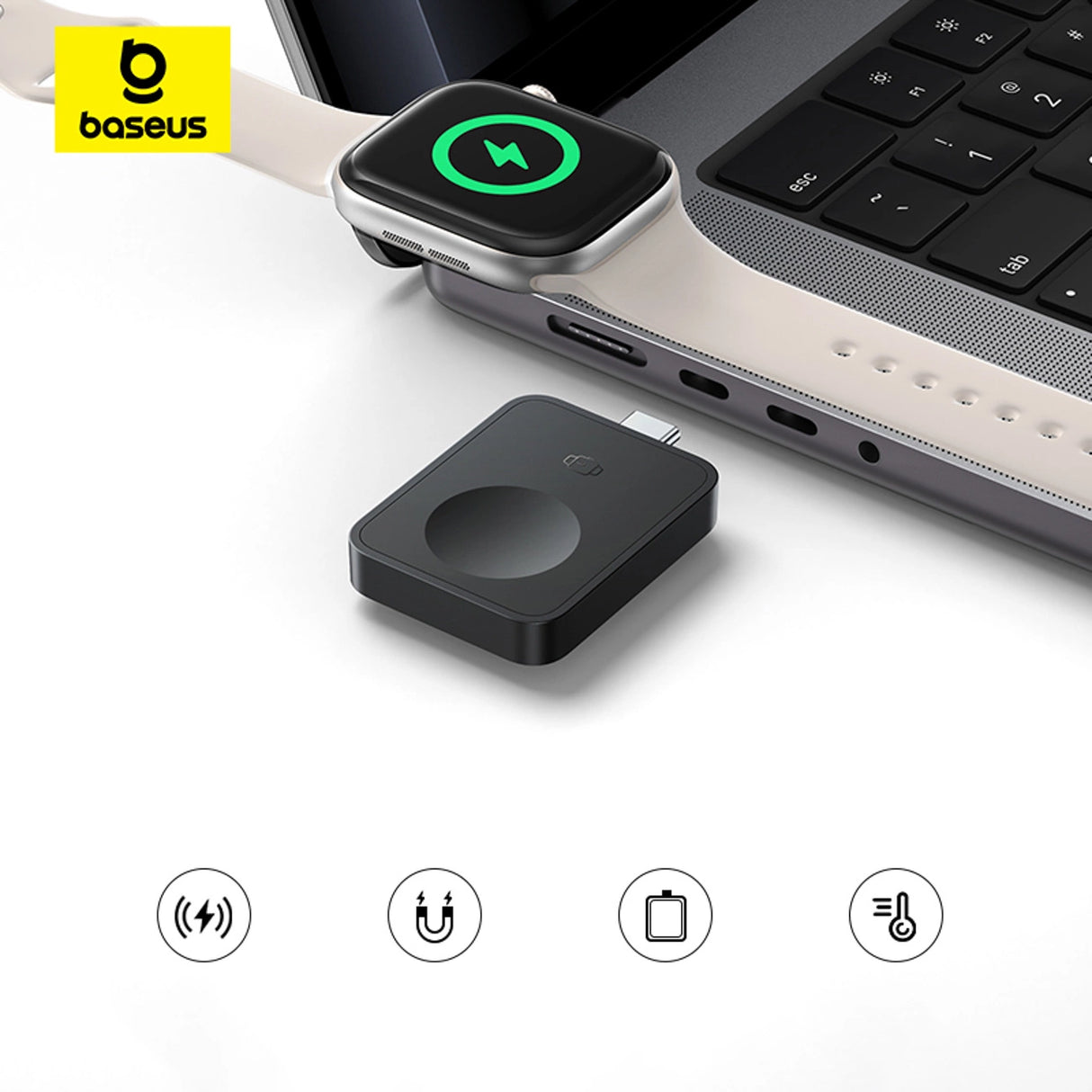 Baseus MagPro 2,5 W Magnetisk Induktiv Ladning til Apple Watch - sort