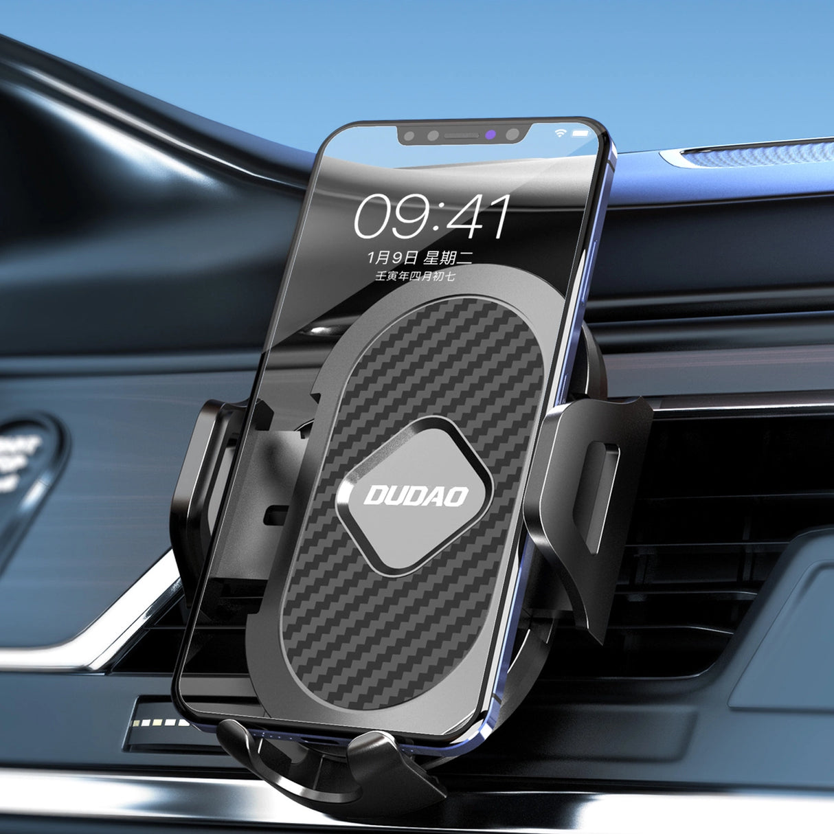 Dudao F2+ smartphone holder til luftventil, klemme - sort