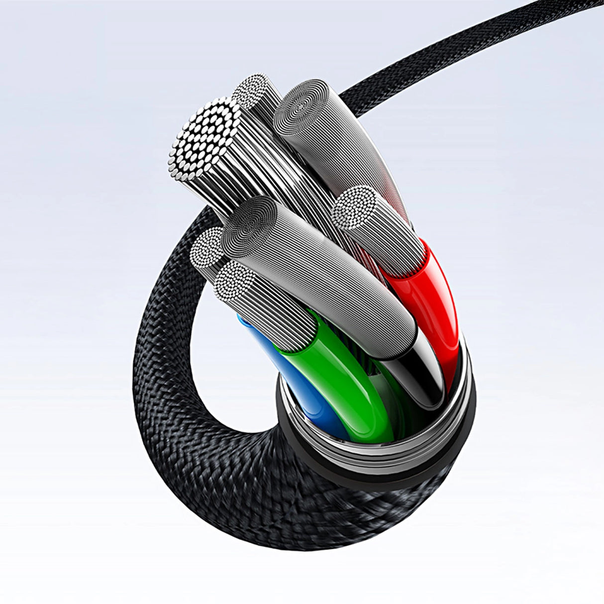 Baseus Flash Series 3 3in1 kabel 100W USB-C - USB-C + USB-C + Lightning 1,5 m + 3 x 0,25 m - sort