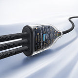 Baseus Flash Series 3 3in1 cable 100W USB-C - USB-C+USB-C+ Lightning 1.5m + 3 x 0.25 m - black