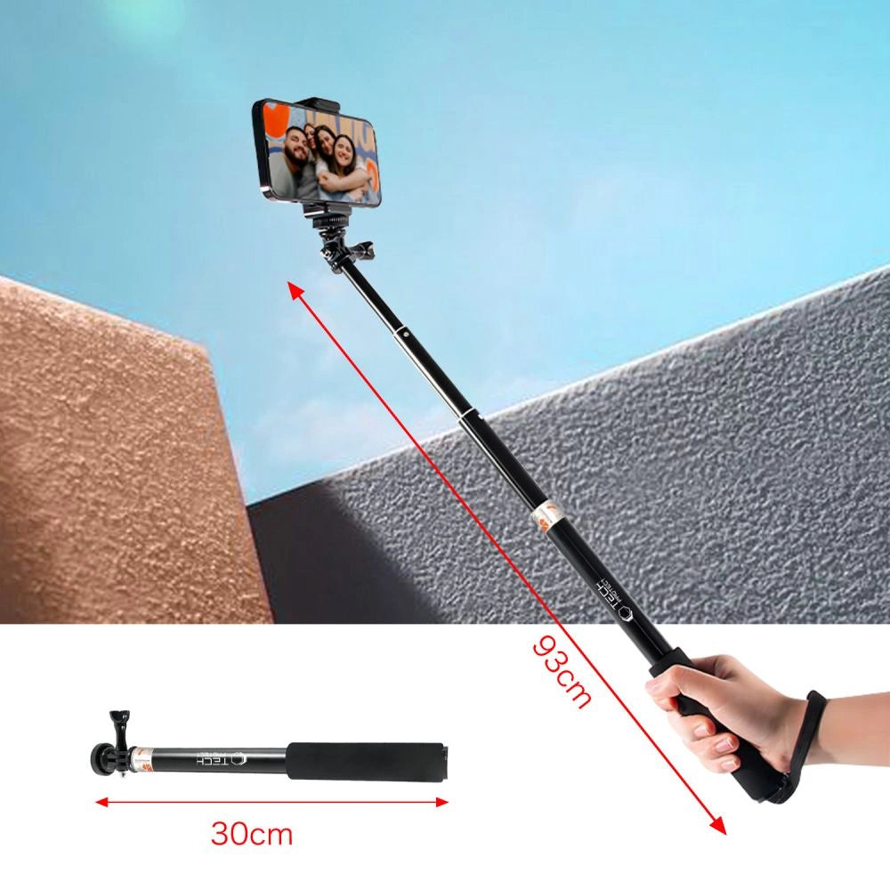 Tech-Protect GA100 Monopad & Selfie Stick til GoPro / DJI - sort