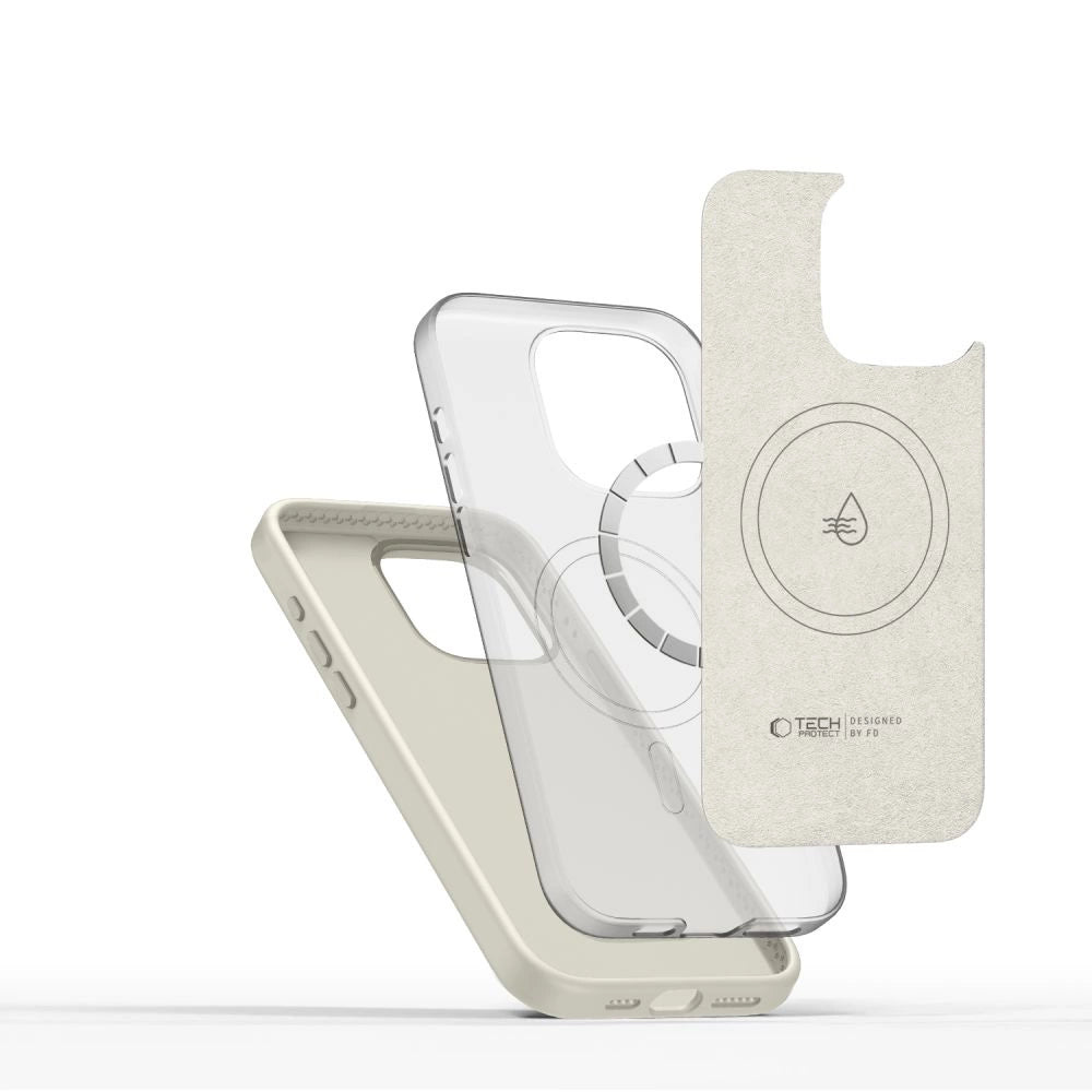 Tech-Protect Silicone PU Case MagSafe til iPhone 15 Pro Max - Beige