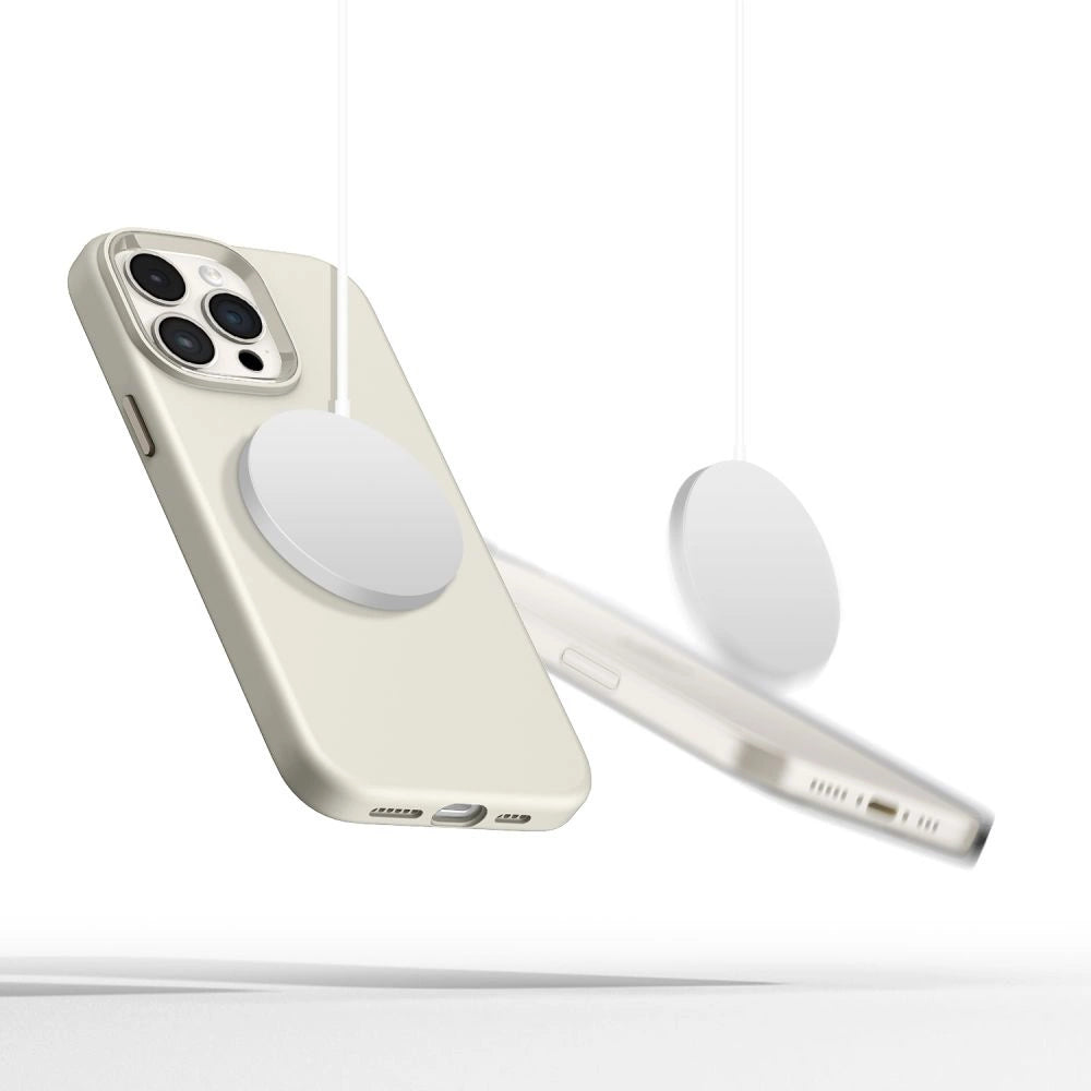 Tech-Protect Silicone PU Case MagSafe til iPhone 15 Pro Max - Beige