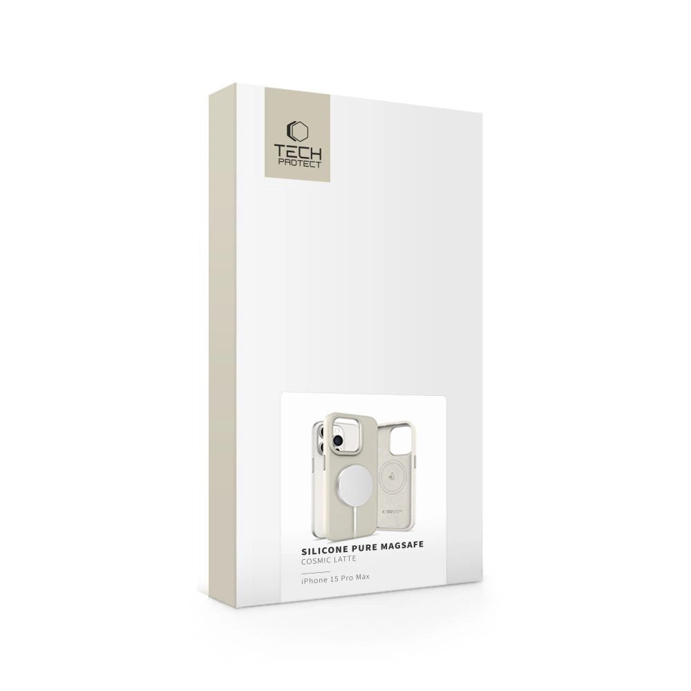 Tech-Protect Silicone PU Case MagSafe til iPhone 15 Pro Max - Beige