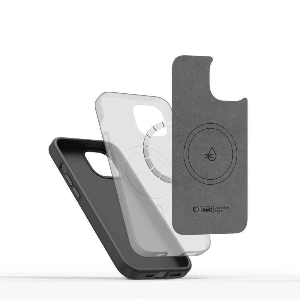 Tech-Protect Silicone PUZ MagSafe iPhone 15 Case - Grå