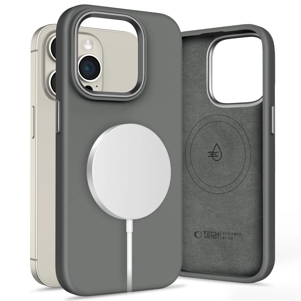Tech-Protect Silicone PUZ MagSafe iPhone 15 Pro Max-foder - Grå