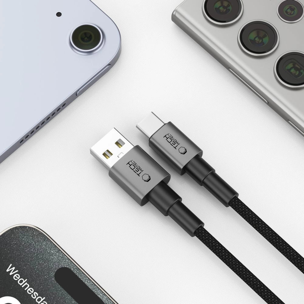 Tech-Protect UltraBoost DNA USB-A / USB-C Kabel 15W/3A 25cm - Grå