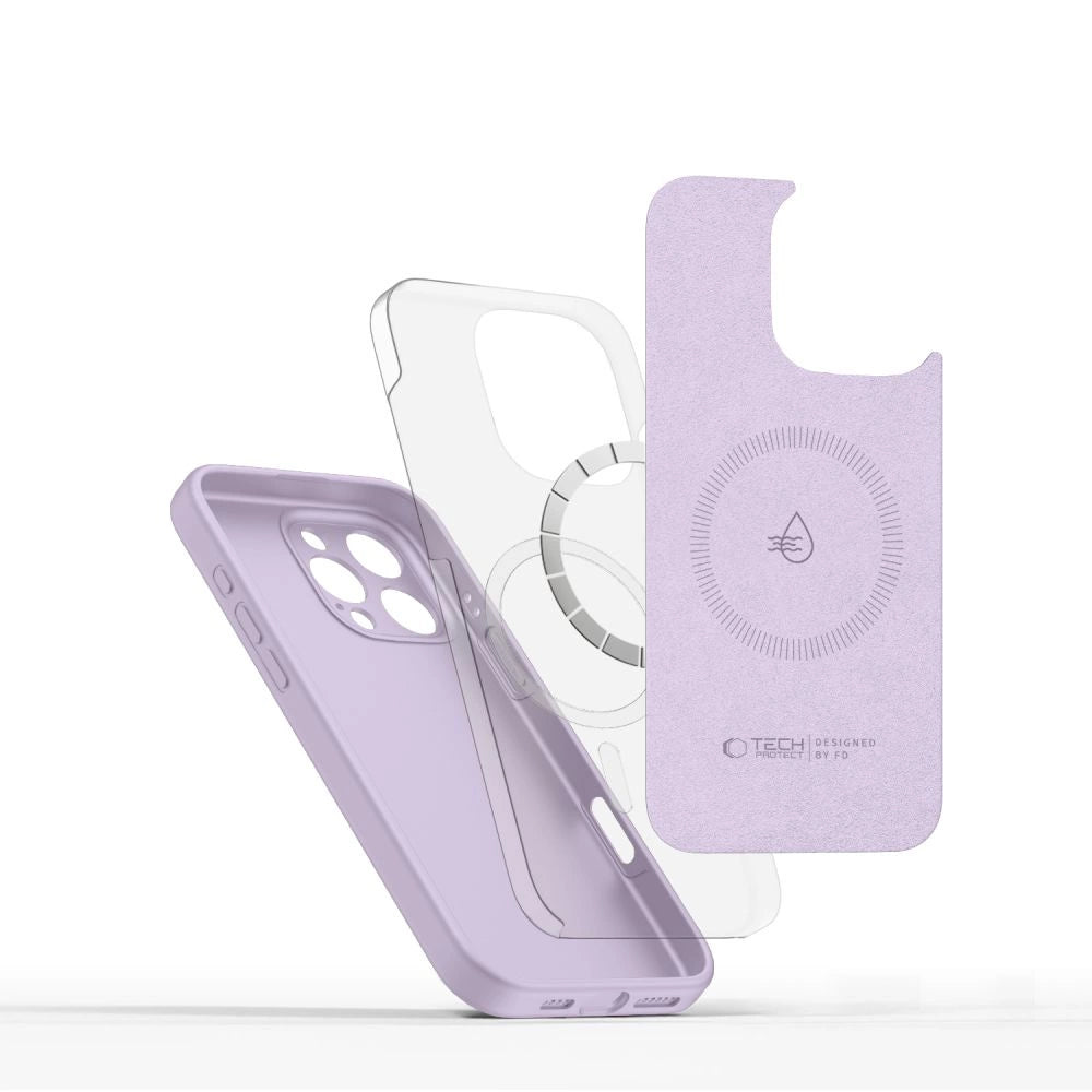 Tech-Protect flydende silikone MagSafe Case til iPhone 16 Pro Max - lilla