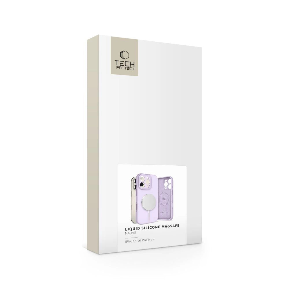 Tech-Protect flydende silikone MagSafe Case til iPhone 16 Pro Max - lilla