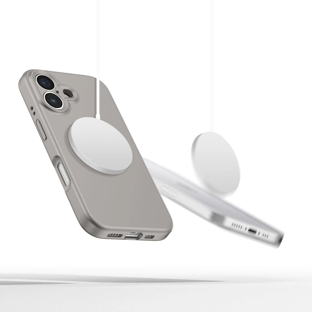 Tech-Protect flydende silikone MagSafe iPhone 16 Case - Grå