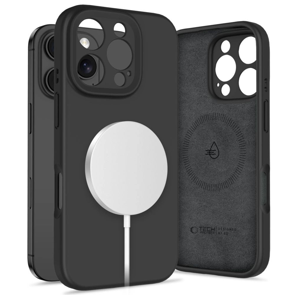 Tech-Protect flydende silikone MagSafe Case til iPhone 16 Pro - sort