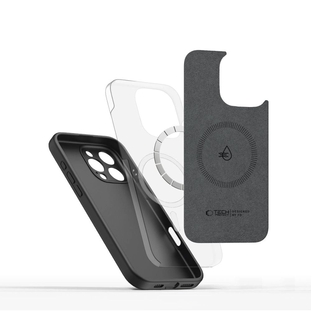 Tech-Protect flydende silikone MagSafe Case til iPhone 16 Pro - sort