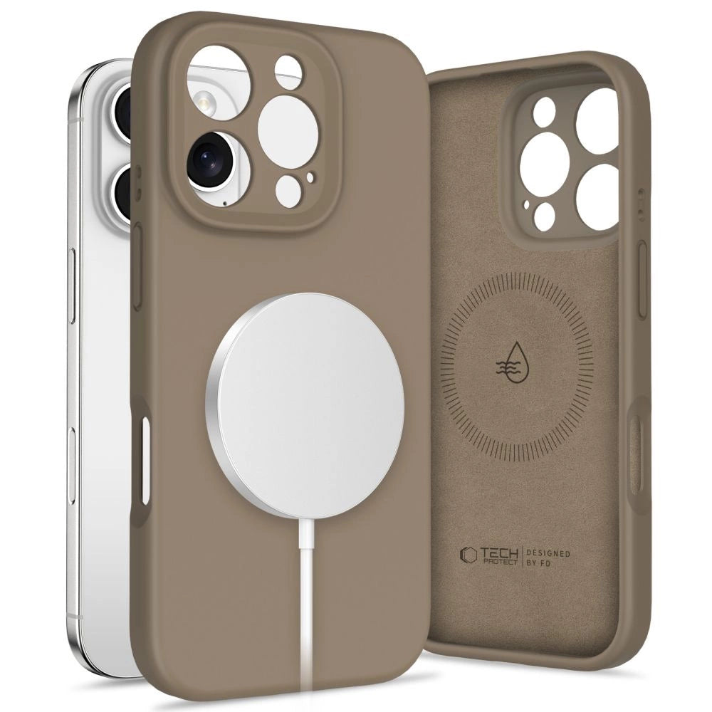 Tech-Protect Liquid Silicone MagSafe Case til iPhone 16 Pro Max - Brunt