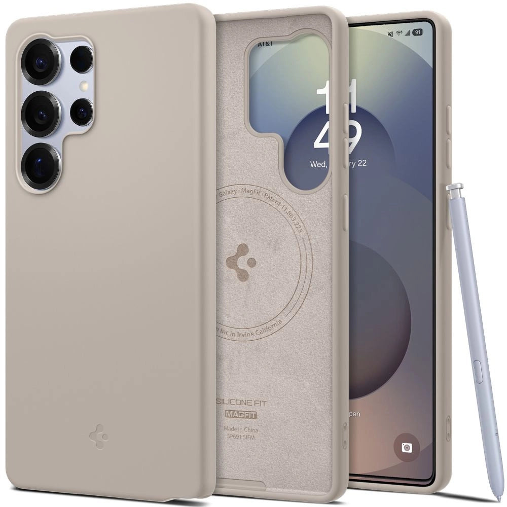 Spigen Silicone Fit Mag-kasse til Samsung Galaxy S25Ultra - titanium