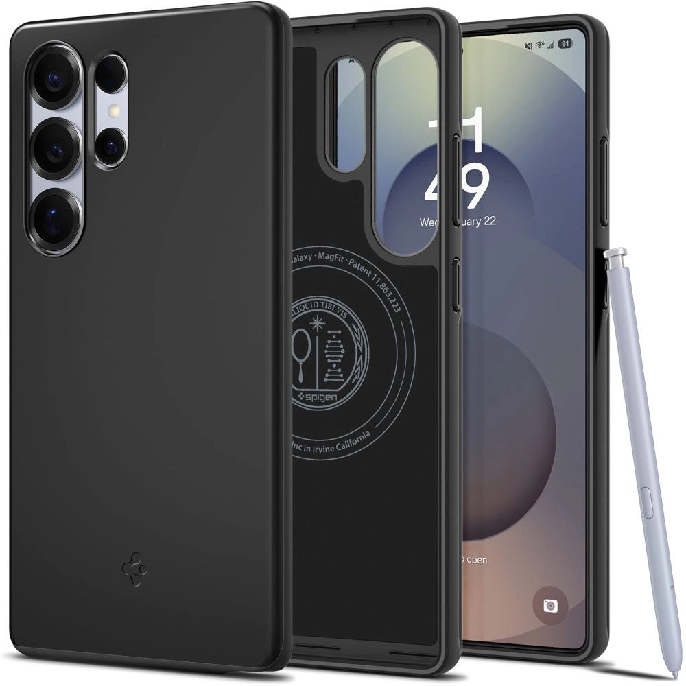 Spigen Thin Fit Mag Case til Samsung Galaxy S25 Ultra - sort
