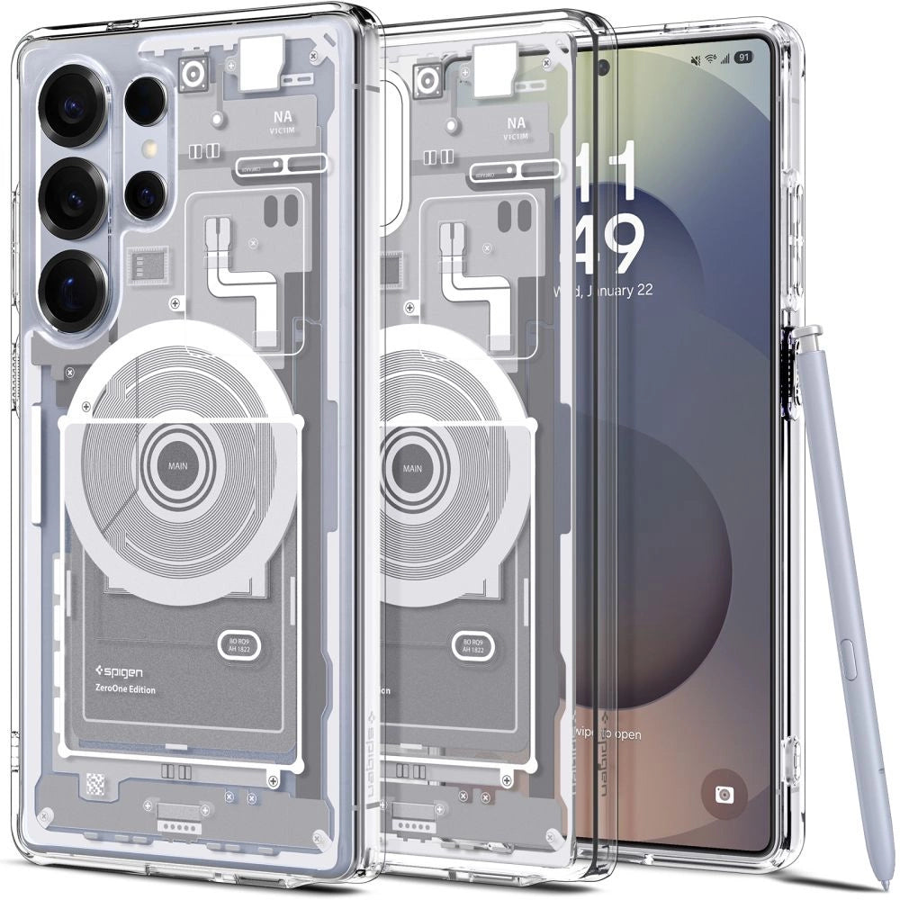 Spigen Ultra Hybrid Mag Case til Samsung Galaxy S25 Ultra Zero One - hvid