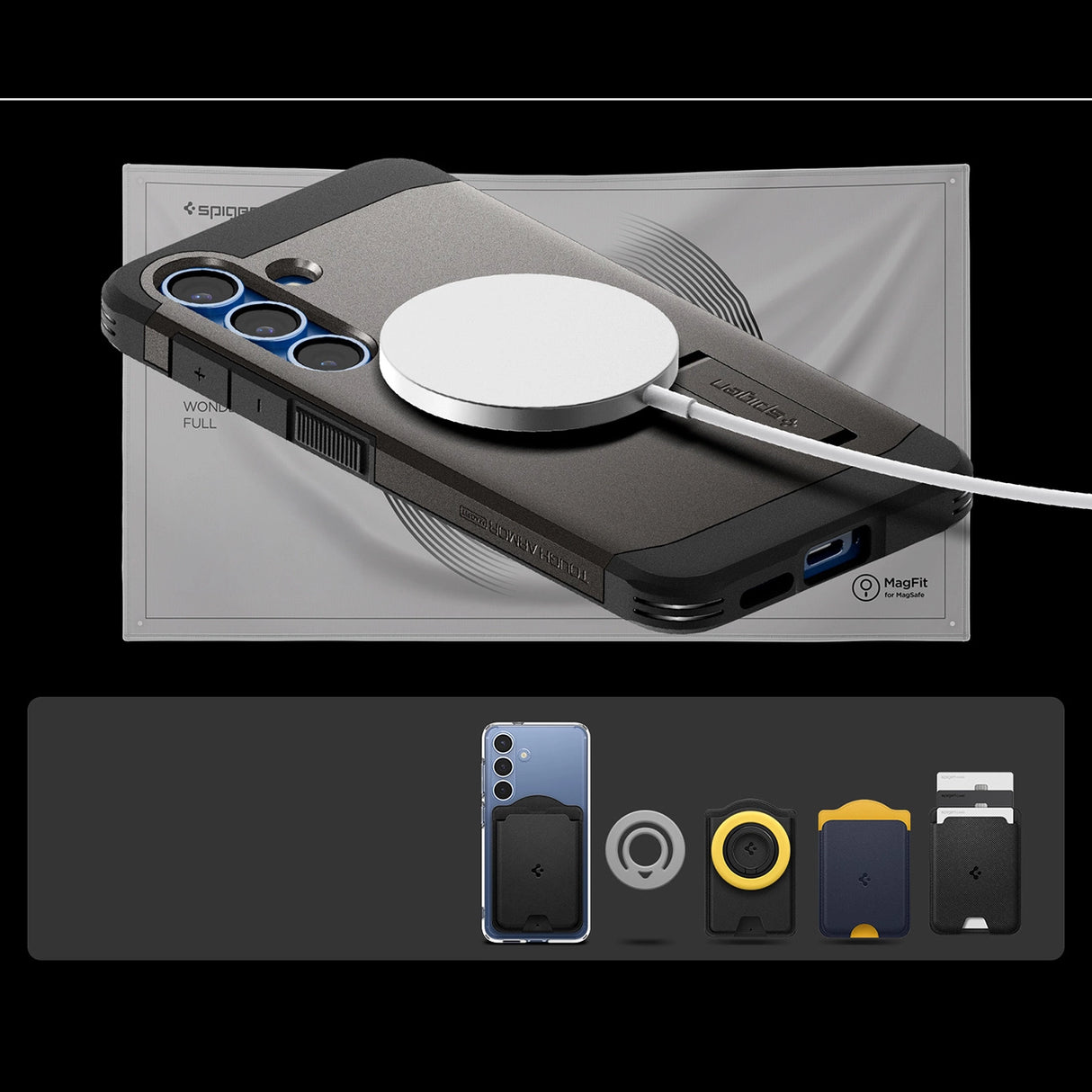 Spigen Tough Armor MagSafe Case til Samsung Galaxy S25+ - Grå