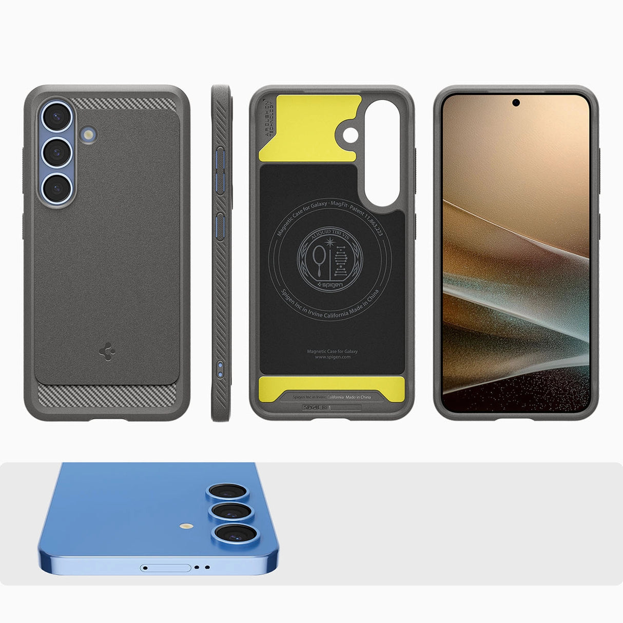 Spigen Rugged Armor Mag MagSafe Case til Samsung Galaxy S25 - Grå