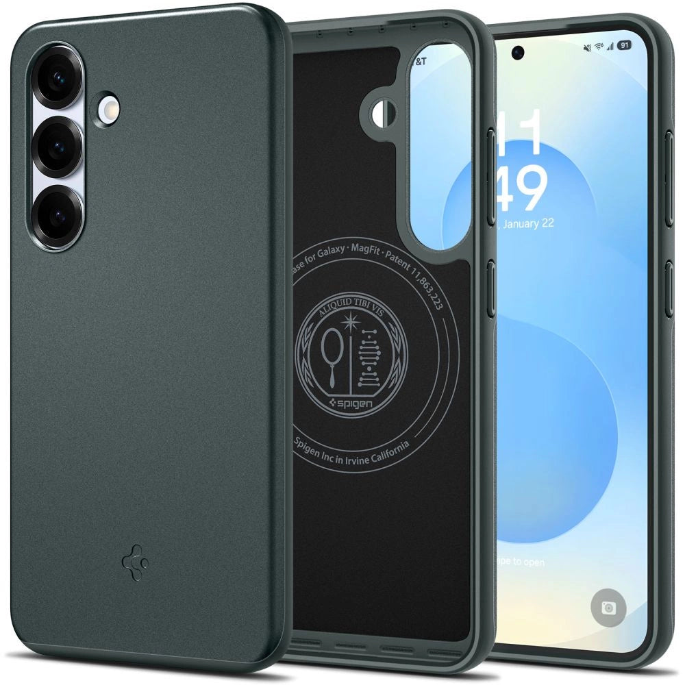 Spigen Thin Fit Mag Case til Samsung Galaxy S25 - Grøn