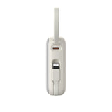 Joyroom JR-PBF27 10000mAh 22.5W Powerbank med indbygget USB-C og Lightning-kabler - hvid