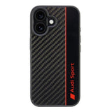 Audi Carbon Fiber Stripe Case til iPhone 16 6.1" - sort