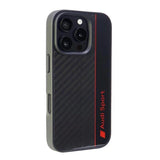 Audi Carbon Fiber Stripe iPhone 16 Pro 6.3" sort/sort hardcase AUS-TPUPCIP16P-R8/D1-BK