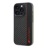 Audi Carbon Fiber Stripe iPhone 16 Pro 6.3" sort/sort hardcase AUS-TPUPCIP16P-R8/D1-BK