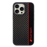 Audi Carbon Fiber Stripe iPhone 16 Pro Max 6.9" sort hardcase AUS-TPUPCIP16PM-R8/D1-BK