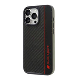 Audi Carbon Fiber Stripe iPhone 16 Pro Max 6.9" sort hardcase AUS-TPUPCIP16PM-R8/D1-BK