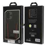 Audi Genuine Leather MagSafe iPhone 16 6.1" sort-rød hardcase AU-TPUPCMIP16-R8/D3-RD