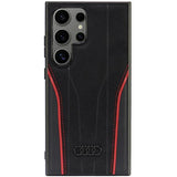 Audi Genuine Leather MagSafe S24 Ultra S928 sort-rød hardcase AU-TPUPCS24U-R8/D3-RD