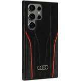 Audi Genuine Leather MagSafe S24 Ultra S928 sort-rød hardcase AU-TPUPCS24U-R8/D3-RD