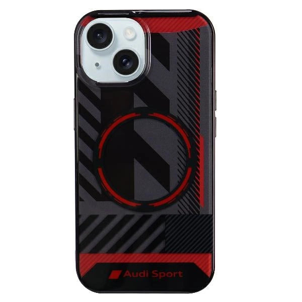 Audi IML Sport MagSafe Case iPhone 15 / 14 Plus Plus 6.7" sort/sort hardcase AU-IMLMIP15M-RSQ/D2-BK
