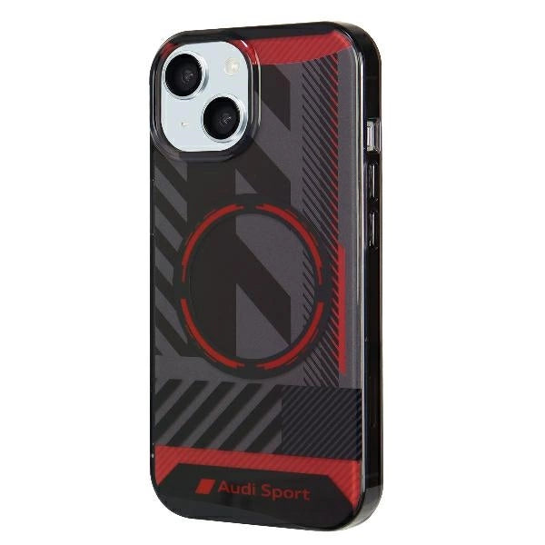Audi IML Sport MagSafe Case iPhone 15 / 14 Plus Plus 6.7" sort/sort hardcase AU-IMLMIP15M-RSQ/D2-BK