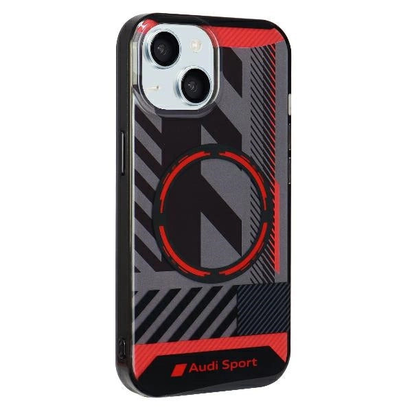 Audi IML Sport MagSafe Case iPhone 15 / 14 Plus Plus 6.7" sort/sort hardcase AU-IMLMIP15M-RSQ/D2-BK
