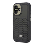 Audi syntetisk læder MagSafe iPhone 16 Plus 6.7" sort/sort hardcase AU-TPUPCMIP16M-GT/D3-BK
