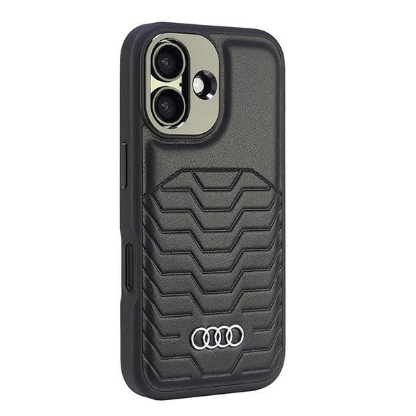 Audi syntetisk læder MagSafe iPhone 16 Plus 6.7" sort/sort hardcase AU-TPUPCMIP16M-GT/D3-BK