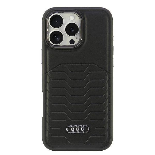Audi syntetisk læder MagSafe iPhone 16 Pro Max 6.9" sort/sort hardcase AU-TPUPCMIP16PM-GT/D3-BK