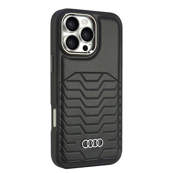 Audi syntetisk læder MagSafe iPhone 16 Pro Max 6.9" sort/sort hardcase AU-TPUPCMIP16PM-GT/D3-BK