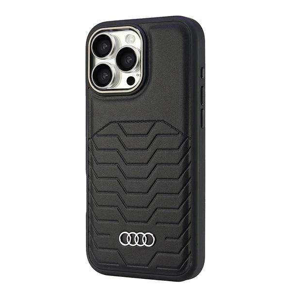 Audi syntetisk læder MagSafe iPhone 16 Pro Max 6.9" sort/sort hardcase AU-TPUPCMIP16PM-GT/D3-BK