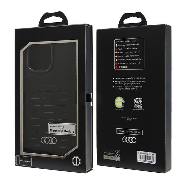 Audi syntetisk læder MagSafe iPhone 16 Pro Max 6.9" sort/sort hardcase AU-TPUPCMIP16PM-GT/D3-BK