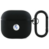 BMW BMA4SSLBK AirPods 4 cover sort/sort Geniune læder sølv logo