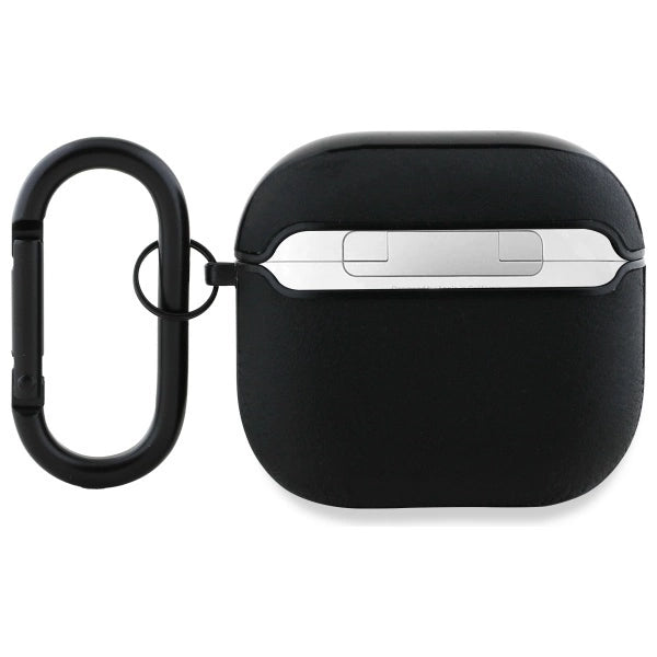 BMW BMA4SSLBK AirPods 4 cover sort/sort Geniune læder sølv logo