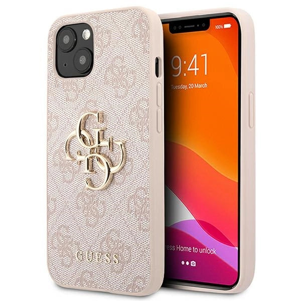 Guess 4G Big Metal Logo Case til iPhone 13 / 14 / 15 6.1" - Pink