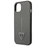 Guess SaffianoTriangle Logo sag til iPhone 13 / 14 / 15 6.1" - sølv