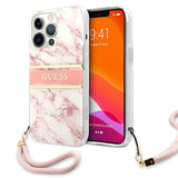 Guess Marble Strap Collection iPhone 13 Pro Max 6.7" Case - Pink
